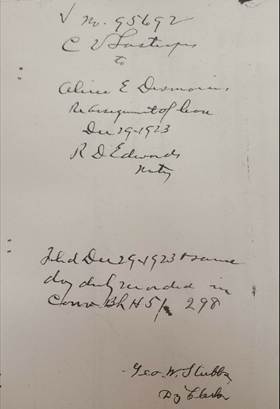 1923.12.29 CV Lastrapes to Alice E Desmarais -<br>Reassignment of Lease. (St. Landry Parish Court House)